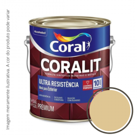 Esmalte Coralit Ultra Resistência Acetinado Areia 3,6L.