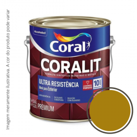 Esmalte Coralit Ultra Resistência Brilhante Ouro 3,6L.