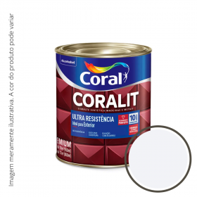 Esmalte Coralit Ultra Resistência Acetinado Branco Gelo 0,9L..