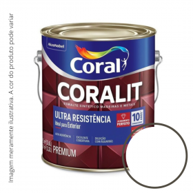 Esmalte Coralit Ultra Resistência Acetinado Branco 0,9L.