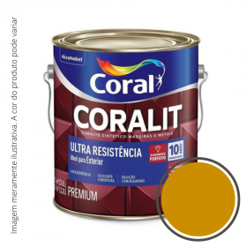 Esmalte Coralit Ultra Resistência Brilhante Amarelo Trator 3..