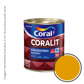 Esmalte Coralit Ultra Resistência Brilhante Amarelo 0,9L.