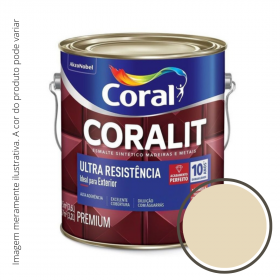 Esmalte Coralit Ultra Resistência Brilhante Areia 3,6L.