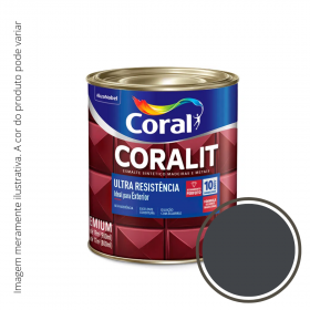 Esmalte Coralit Ultra Resistência Brilhante Cinza Escuro 0,9..