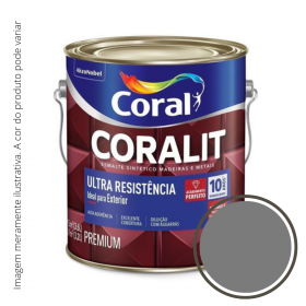 Esmalte Coralit Ultra Resistência Brilhante Cinza Médio 3,6L..