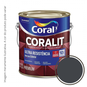 Esmalte Coralit Ultra Resistência Brilhante Cinza Escuro 3,6..
