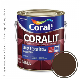 Esmalte Coralit Ultra Resistência Brilhante Marrom 3,6L.