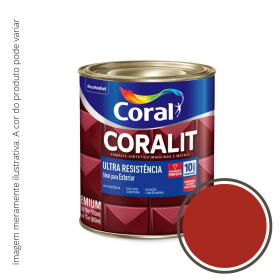 Esmalte Coralit Ultra Resistência Brilhante Vermelho 0,9L.