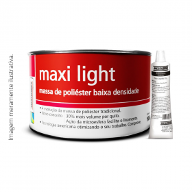 Massa de Poliester Maxi Light Maxi Rubber 900g. com Catalisa..