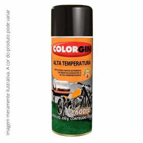 Spray Alta Temperatura Colorgin Preto Fosco 600 C 5722