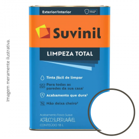 Latex Suvinil Fosco Limpeza Total Acrílico Branco 18L. (mais..